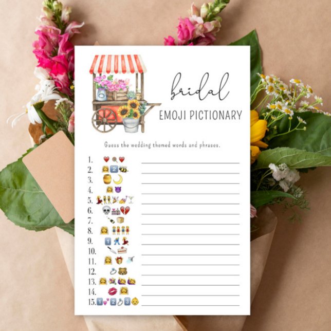 Carrinho de flores - picário emoji de chá de panel (Criador carregado)
