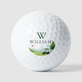 Carrinho de Golfe Clássico Nome Personalizado Mono