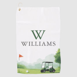 Carrinho de Golfe Clássico Nome Personalizado Mono