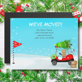 Carrinho de Golfe de Natal Com Caixas em Movimento