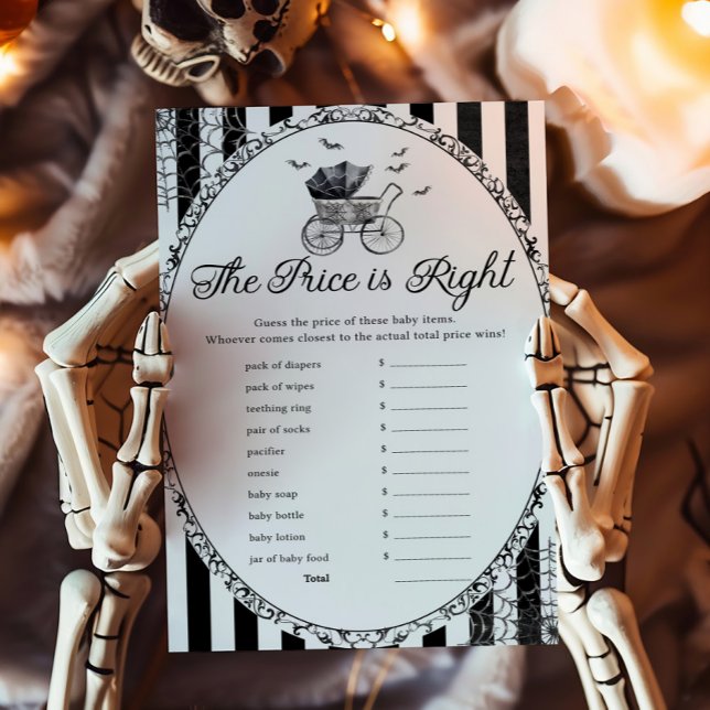 Carrinho Gótico de Halloween O Jogo O Preço É Cert (Gothic Carriage Bats Baby Shower The Price Is Right Game)