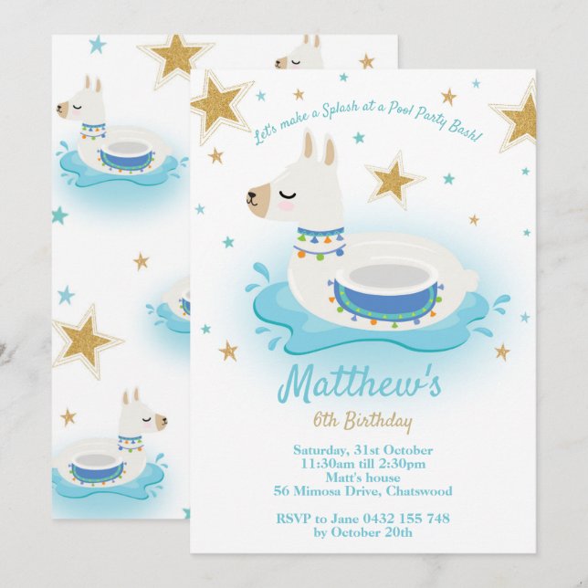 Carrinhos de Convite de Aniversário do Partido Pis (Frente/Verso)