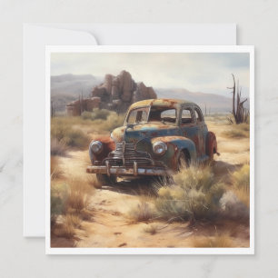 Carro abandonado no deserto