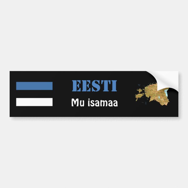 Carro Adesivo para para-choque da bandeira e mapa da Est (Frente)