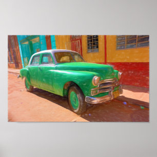 Carro americano clássico em Havana, Cuba poster
