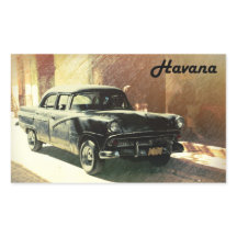 Carro americano no velho Havana, adesivo cubano