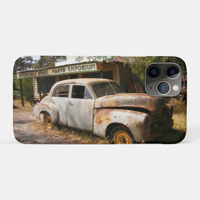 Carro Antigo E Garagem, Case-Mate Capinha de iPhon (Verso (horizontal))