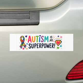 Carro Autismo É Meu Superpoder Adesivo Colorido Para Car
