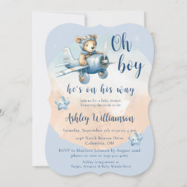 Carro-Aviador de Teddy Bear Convite De Chá de fral