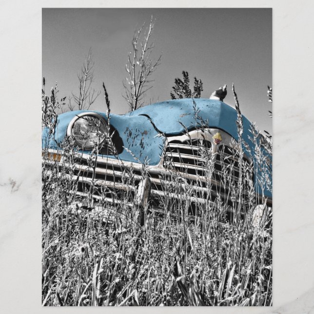 carro azul vintage (Frente)