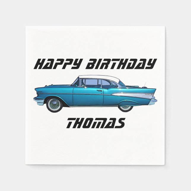 Carro clássico 1957 guardanapos personalizados Che (Frente)