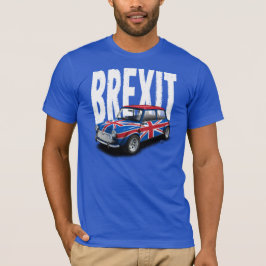 Carro clássico de Brexit mini no t-shirt azul