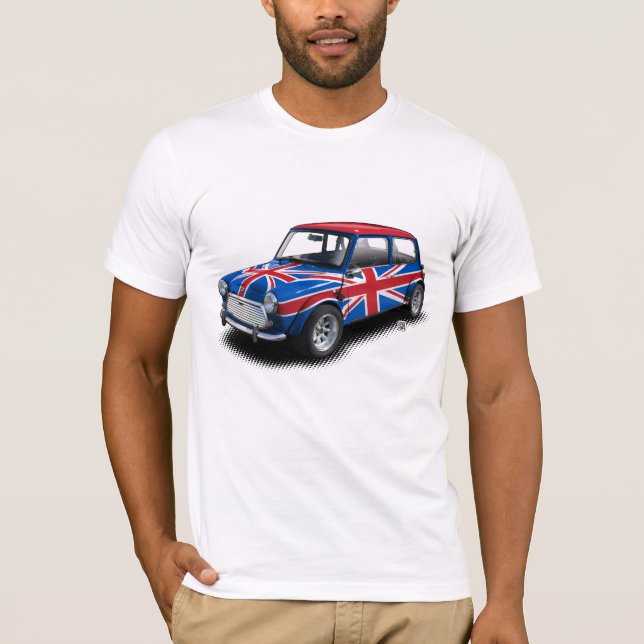 Carro clássico de Union Jack mini no t-shirt (Frente)