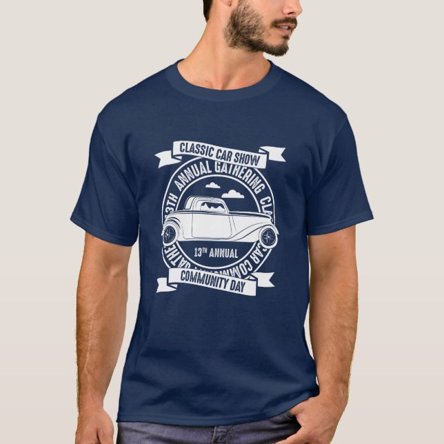 Carro Clássico Mostra Coleta Anual T-Shirt (Frente)