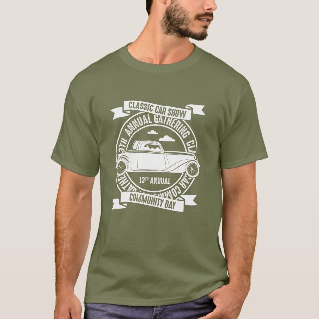 Carro Clássico Mostra Coleta Anual T-Shirt (Frente)