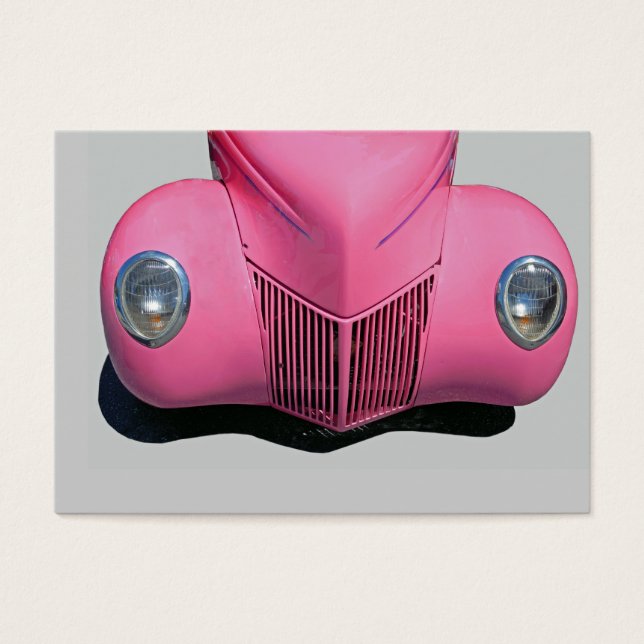 carro clássico pintado cor-de-rosa (Frente)