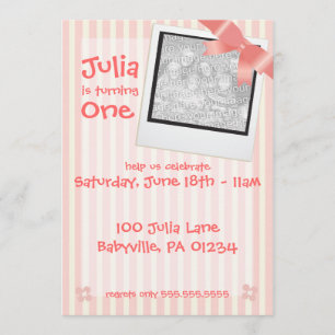 Carro cor-de-rosa do convite de aniversário da