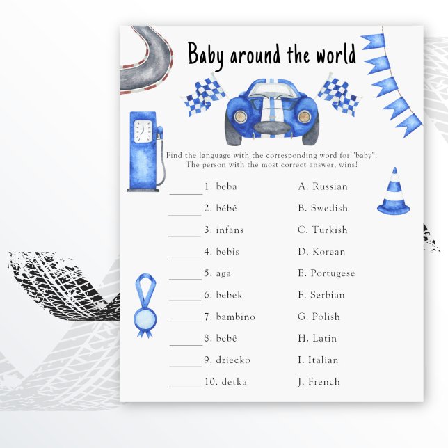 Carro de corrida - Bebê ao redor do mundo jogo (Criador carregado)