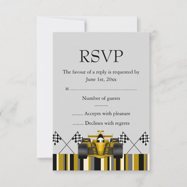 Carro de Corrida Dourado RSVP (Frente)