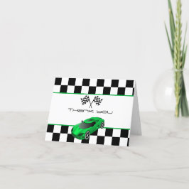 Carro de Corrida Verde | Cartão de Agradecimento d