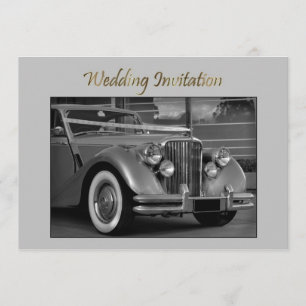CARRO DE NOIVA JAGUAR Convite de Casamento