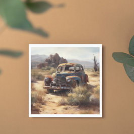 Carro desertado no deserto