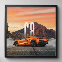 Carro Esportivo Vermelho Dinâmico Arte de Parede p