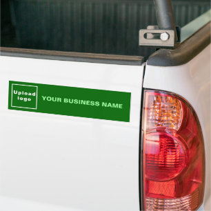 Carro Nome e logotipo da empresa no adesivo verde para b