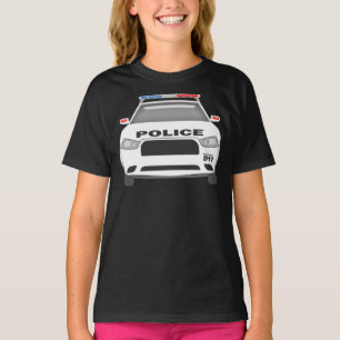 Carro Policial 911 Meninas Jovens Camisa