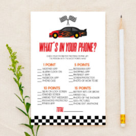 Carro Raça Vermelha No Jogo De Chá de fraldas Tele