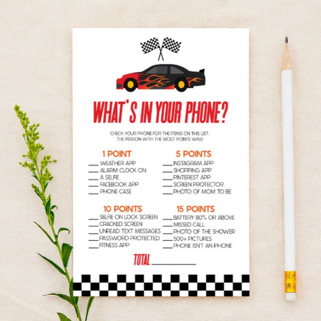 Carro Raça Vermelha No Jogo De Chá de fraldas Tele (Criador carregado)