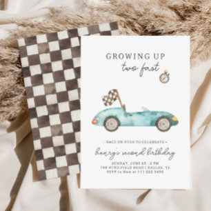Carro Race Dois Convite Rápido De segundo aniversá