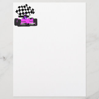 Carro Race Rosa Girly com Bandeira Verificada