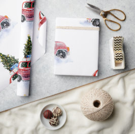 Carro Vermelho Vintage | Papel de Embrulho de Nata