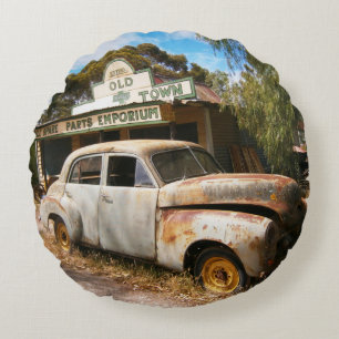 Carro vintage E Garagem, Almofada Redonda