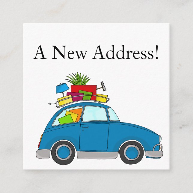 Carro vintage Novo cartão de endereço (Frente)