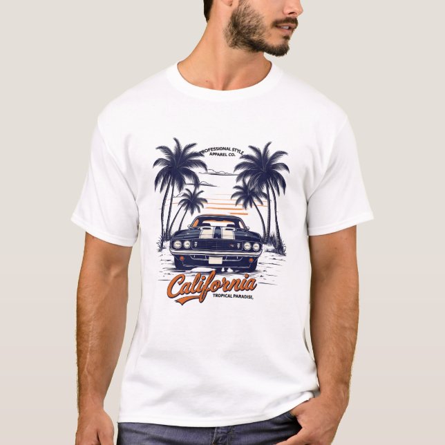 Carro vintage T-Shirt das Anéis de Retro (Frente)