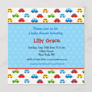 Carros Caminhões Rapazes Convites Para Bebês