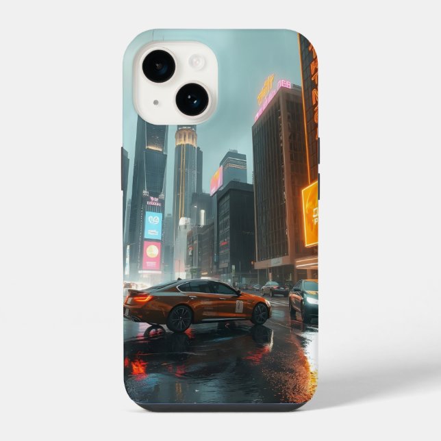 Carros da cidade de arranha-céu Cyberpunk (Verso)