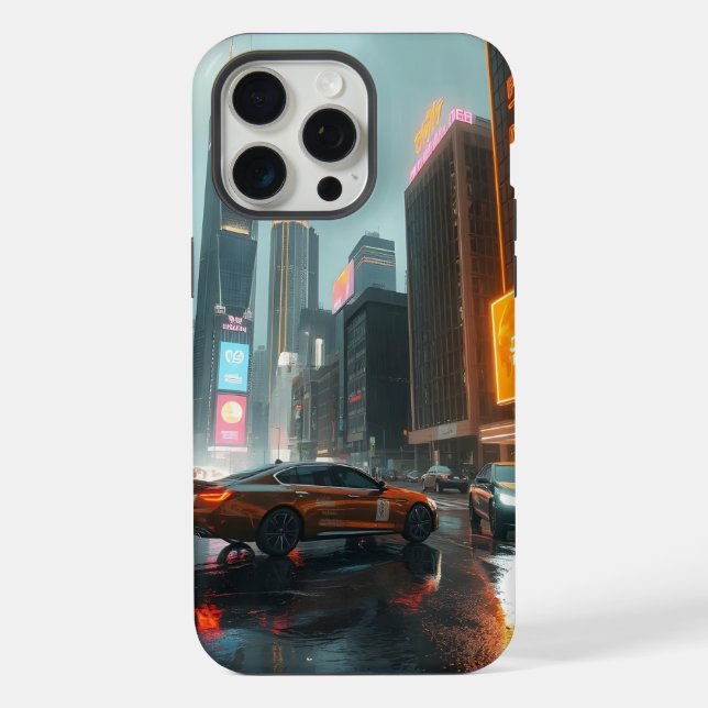 Carros da Cidade do Arranha-Céu Cyberpunk (Verso)
