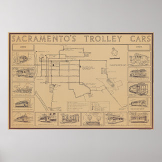 Carros de Trolley Sacramento 1890-1947 Poster
