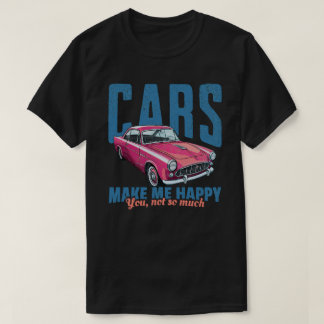 Carros Me Fazem Feliz Camisa Divertida Retro Verme