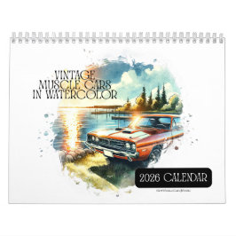 Carros Musculares Vintage do Calendário 2026 em Wa