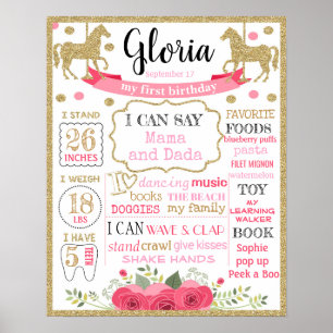 Carrossel Primeiro Sinal de Aniversário poster con