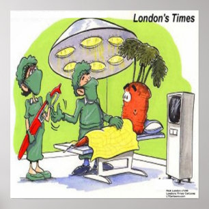 Carrot Surgery Funny Cartoon Poster