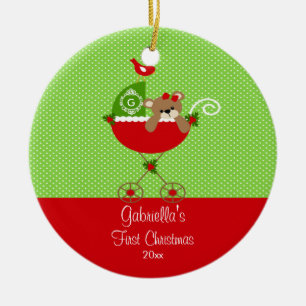 Carruagem de bebê dos enfeites de natal do bebê