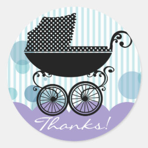 Carruagem de bebê retro elegante - etiqueta do ch