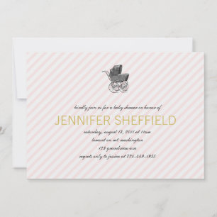 Carruagem de Vintage - Convite para Chá de fralda