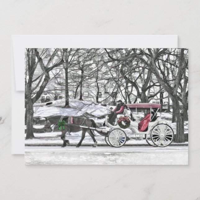 Carruagem Desenhada em Cavalo no Convite à Nova Io (Frente)