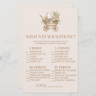 Carruagem Floral No Seu Jogo De Chá de fraldas Tel